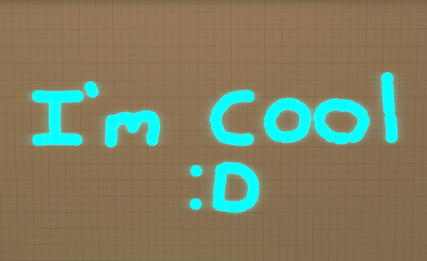 Paint demonstration that says I'm cool :D on a wall